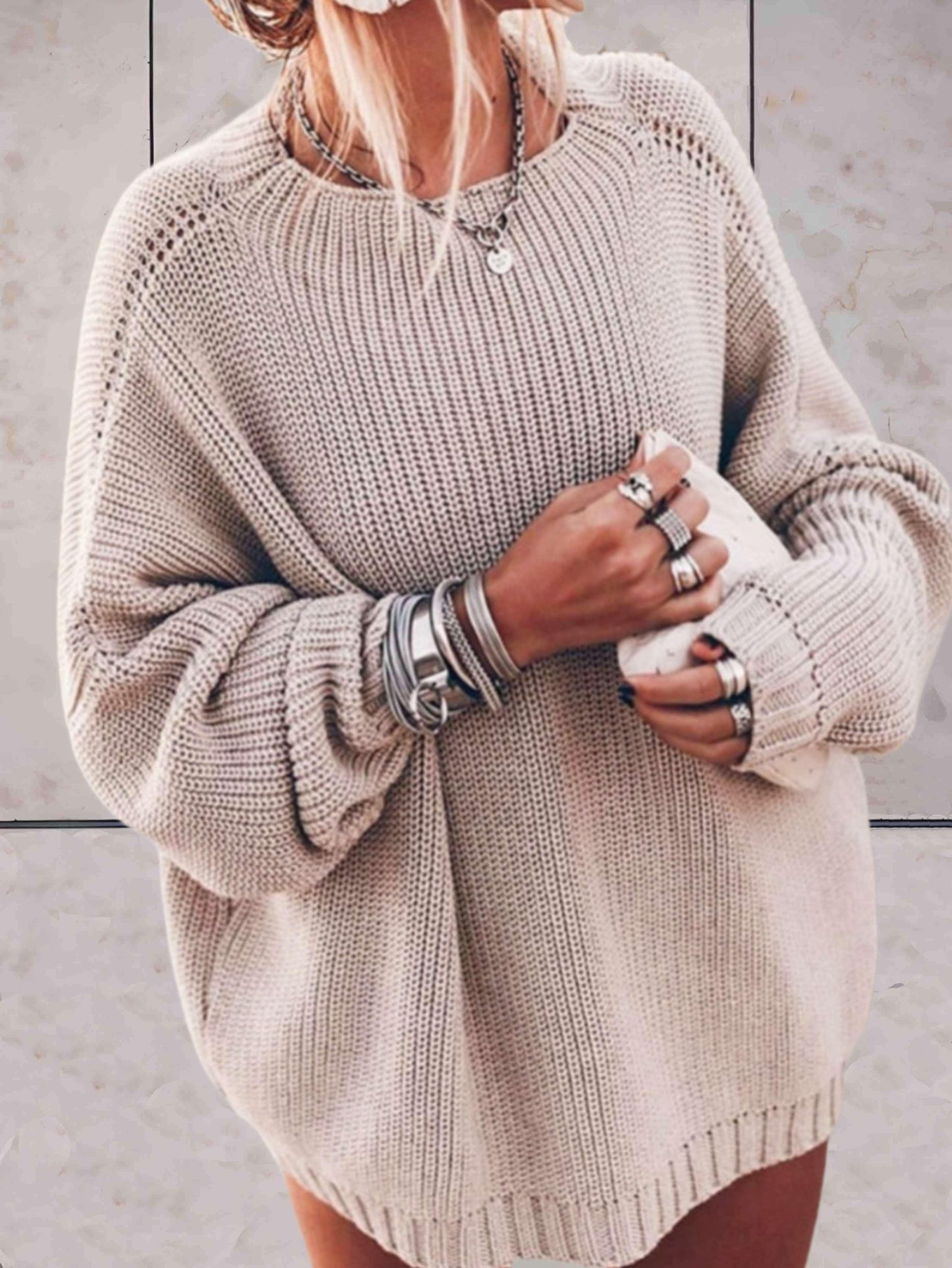 Norvielle Damen Oversize-Strickpullover