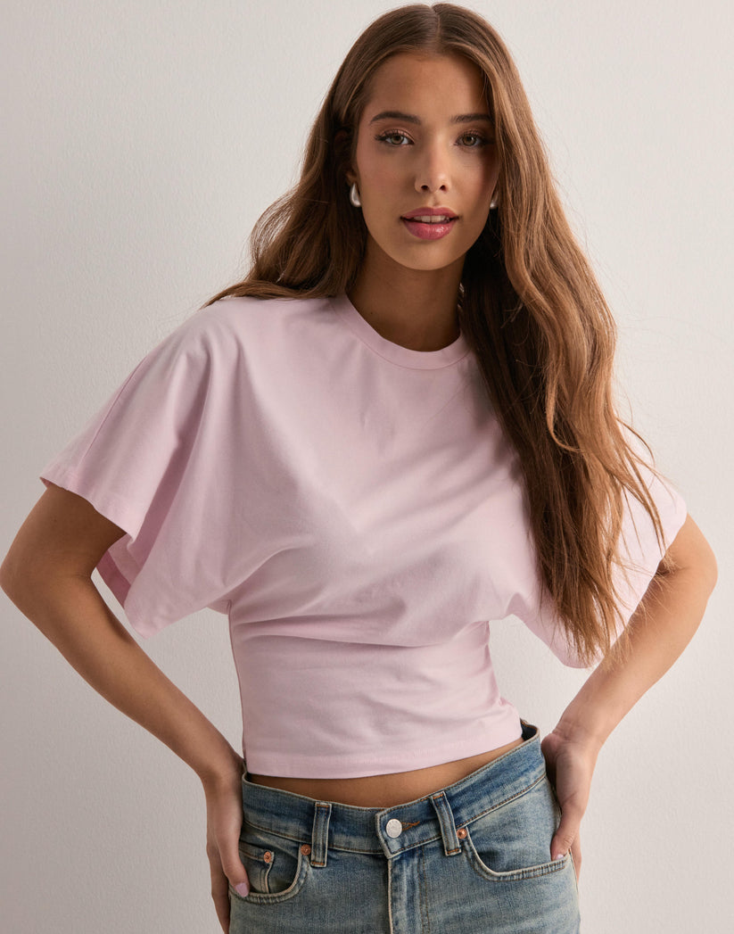 Damen Kurzes T-Shirt Rundhalsausschnitt