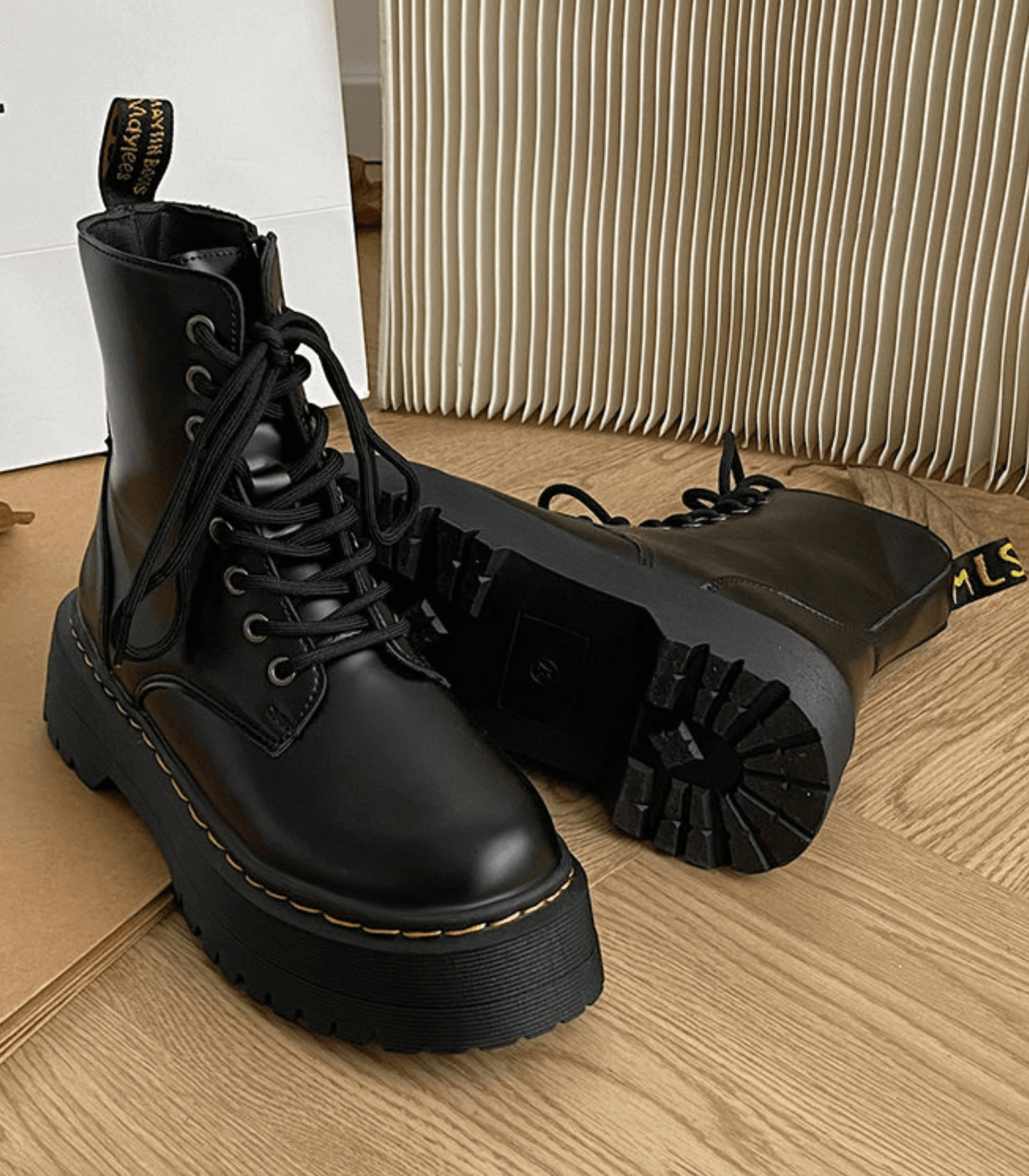 Eline Damen Plateaustiefel Leder Komfort