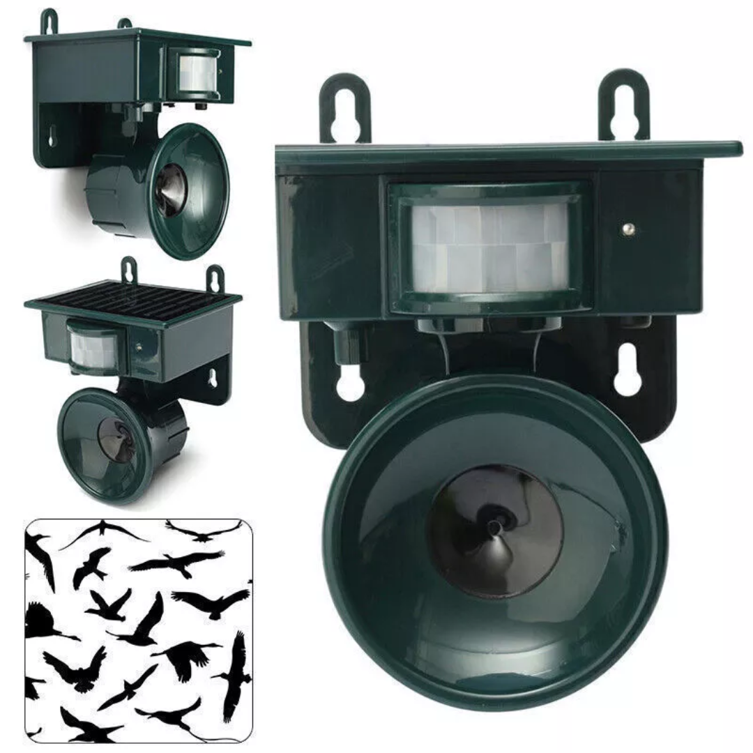Wetterfester Vogelvertreiber mit PIR-Sensor und Solarenergie