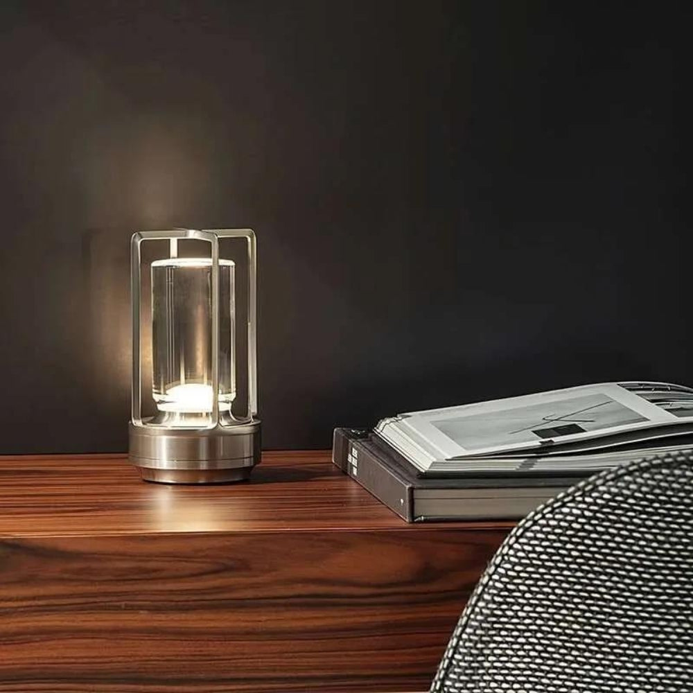 Moderne LED Tischlampe Akkubetrieb Batteriebetrieb Weiß