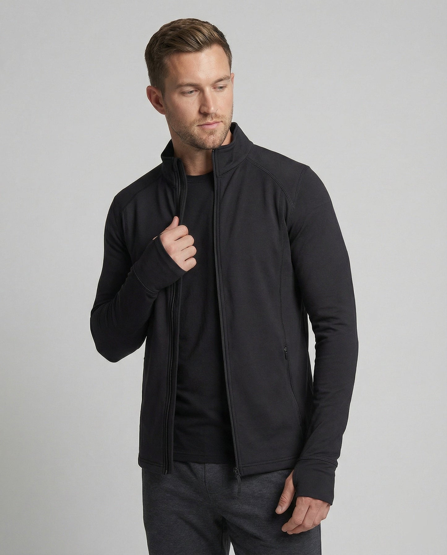 Herren Trainingsjacke Athletisch Mit Stehkragen