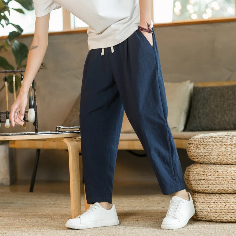 Herren Sommerhose Leicht Baumwolle Beige
