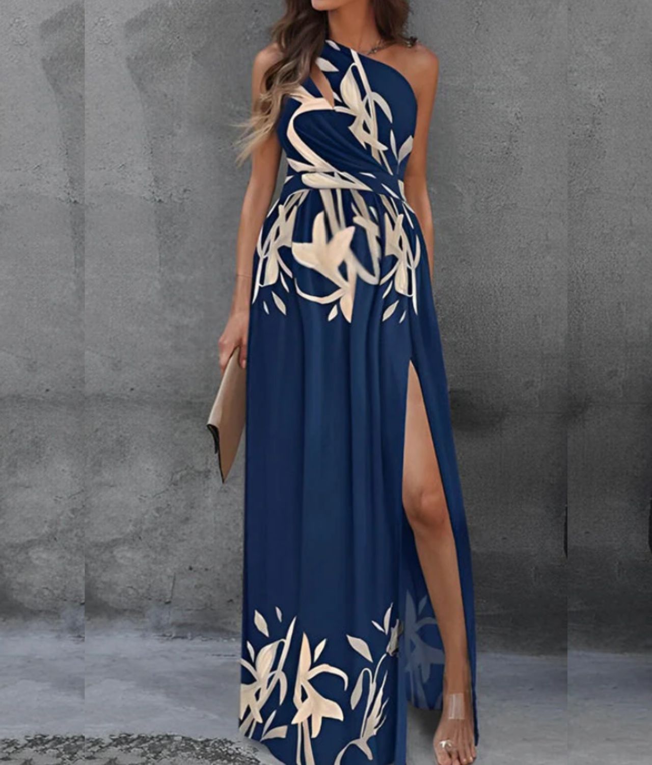 Norvielle Damen Umstandsgastkleid mit Seitenschlitz Schwarz - Norvielle