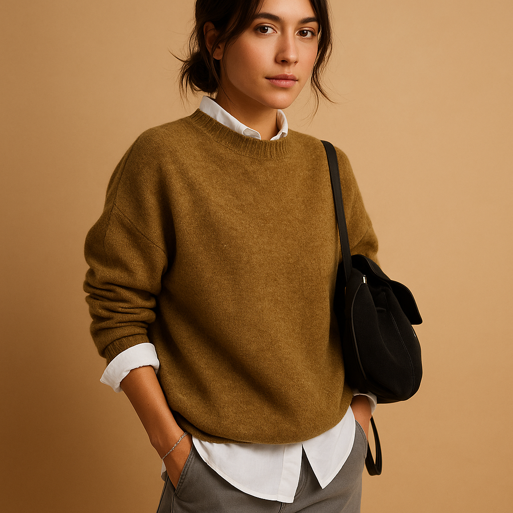 Damen Pullover Klassisch Rippabschluss Langer Ärmel
