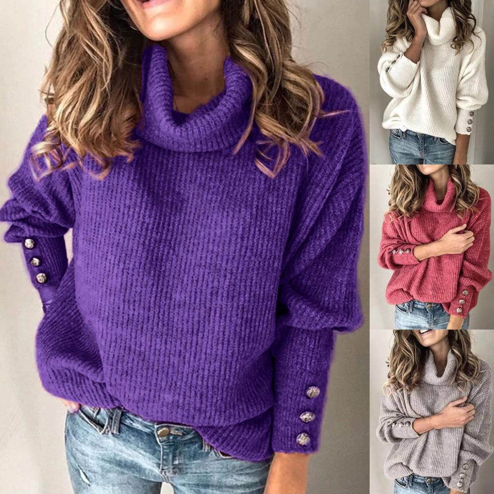 Norvielle Damen Oversize Pullover Rollkragen