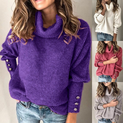 Norvielle Damen Oversize Pullover Rollkragen
