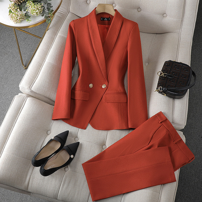 Damen Business Set Taillierter Blazer und Hose