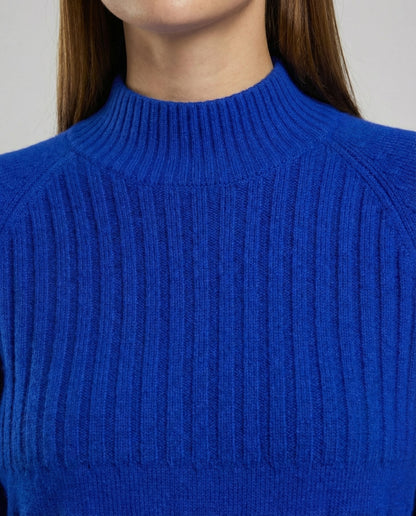 Damen Pullover Gerippt Hoher Kragen
