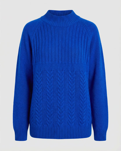 Damen Pullover Gerippt Hoher Kragen