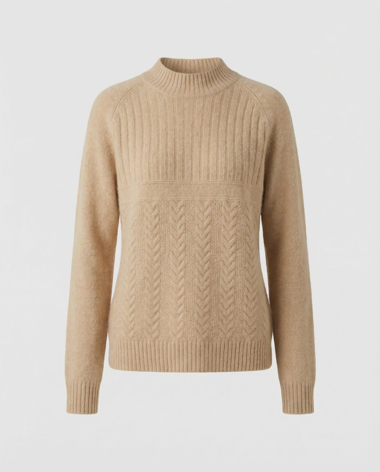 Damen Pullover Gerippt Hoher Kragen