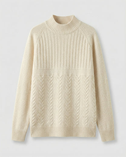 Damen Pullover Gerippt Hoher Kragen