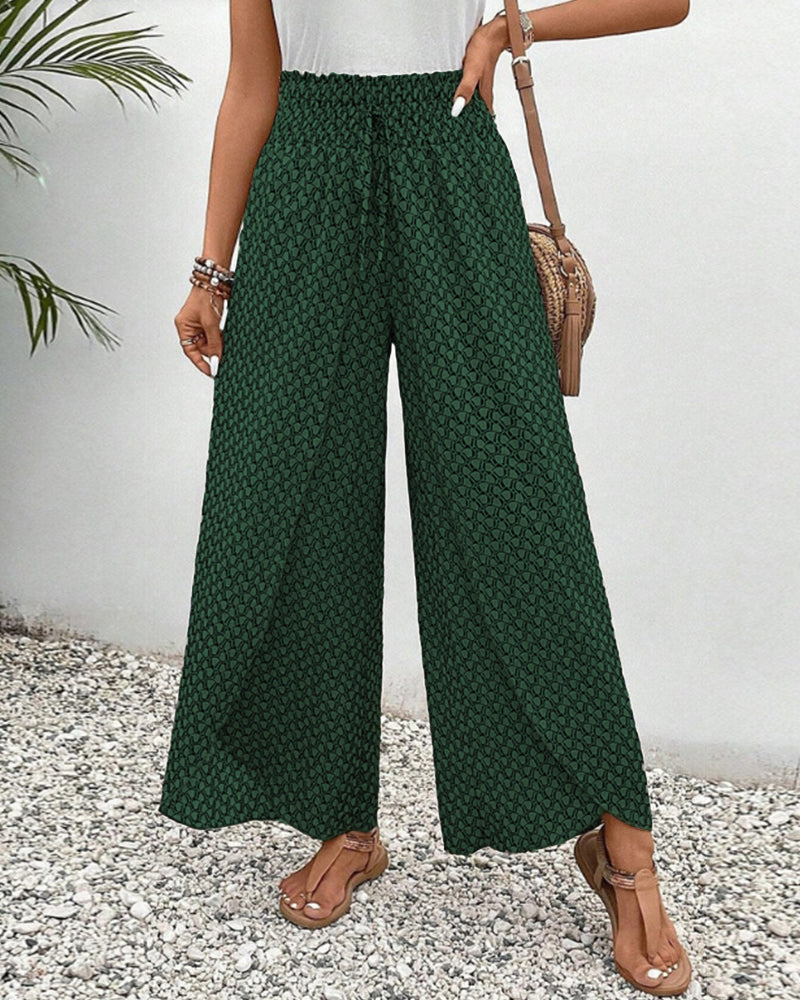 Damen Sommerhose Hohe Taille Geometrisches Muster