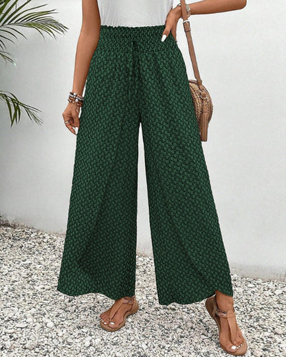 Damen Sommerhose Hohe Taille Geometrisches Muster