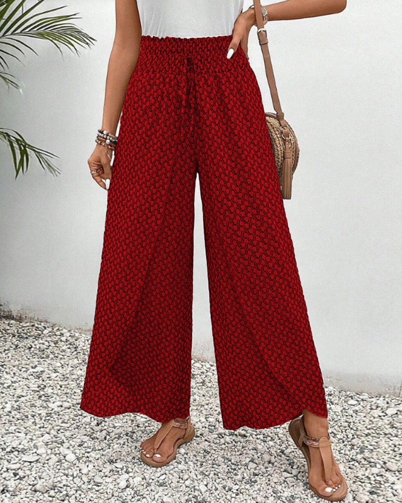 Damen Sommerhose Hohe Taille Geometrisches Muster
