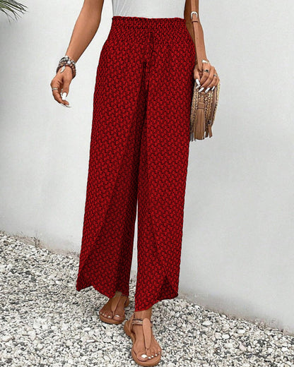 Damen Sommerhose Hohe Taille Geometrisches Muster