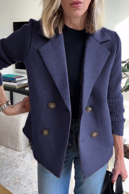 Damen Blazer Langer Ärmel Knopfleiste