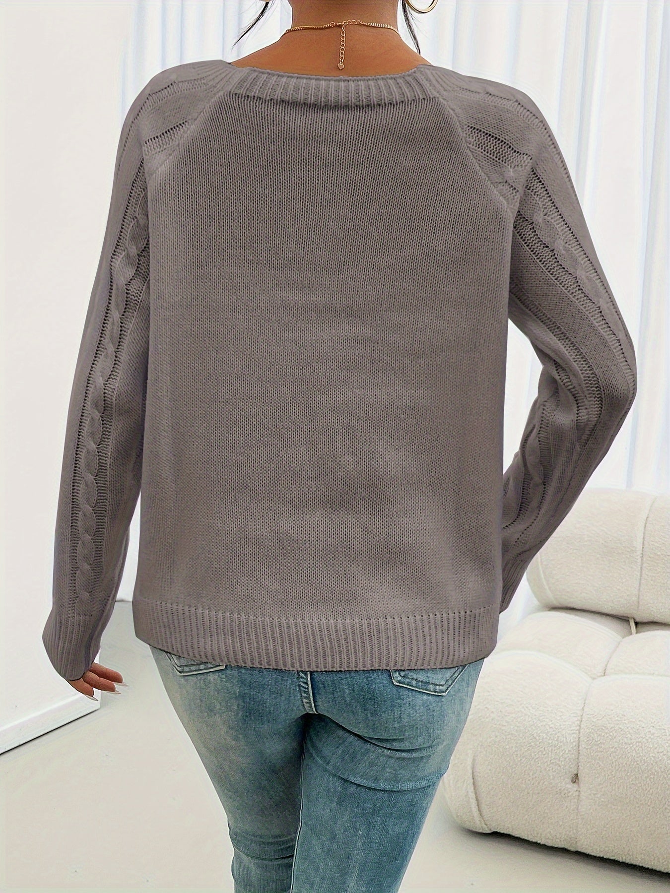 Norvielle Damen Pullover Rundhalsausschnitt Casual