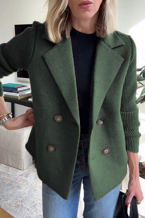 Damen Blazer Langer Ärmel Knopfleiste