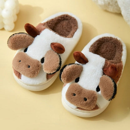 Flauschige Damen Tierpantoffeln Weich Beige