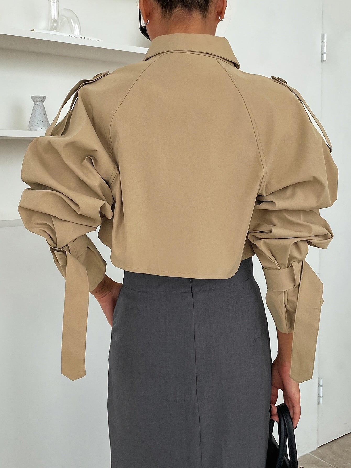 Damen Kurz-Trenchcoat High-Fashion