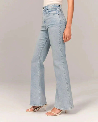 Norvielle Damen Bootcut-Jeans Figurformend