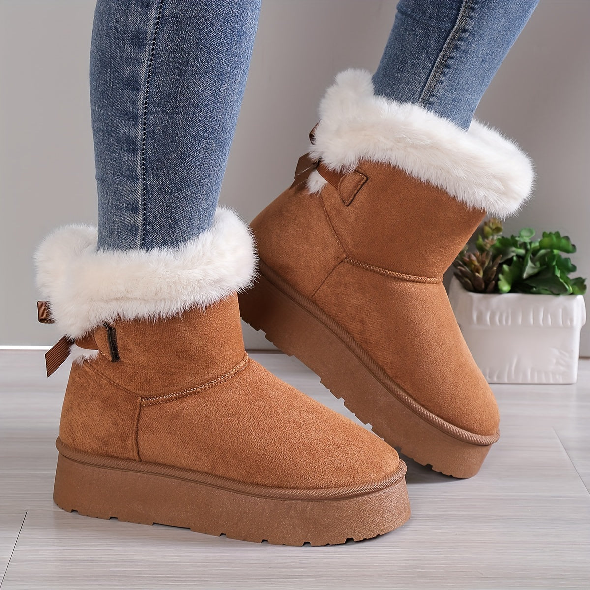 Damen Winterstiefel Warmfutter Rutschfeste Sohle