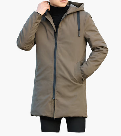 Herren Winterjacke Kapuze Reißverschluss Wind- Wasserdicht