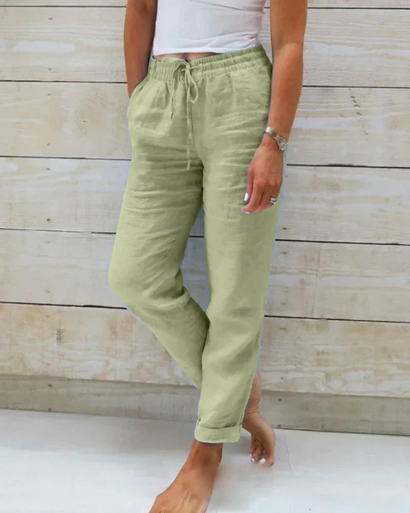 Damenhosen Baumwolle Stylisch Beige - Norvielle