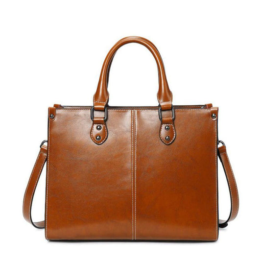 Damen Handtasche Leder Praktisch Schwarz - Norvielle