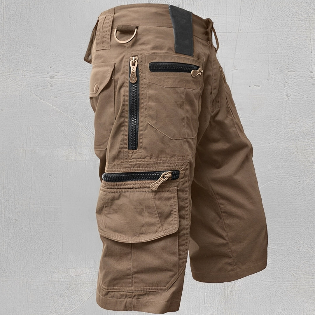 Herren Kurze Cargo Hose Sommer Baumwolle Beige - Norvielle
