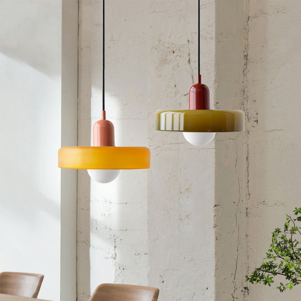 Bauhaus Pendelleuchte Farbiges Glas - Norvielle