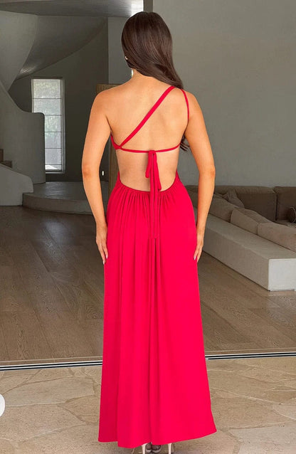 Frieda Damen One-Shoulder Abendkleid Elegantes Seidenkleid
