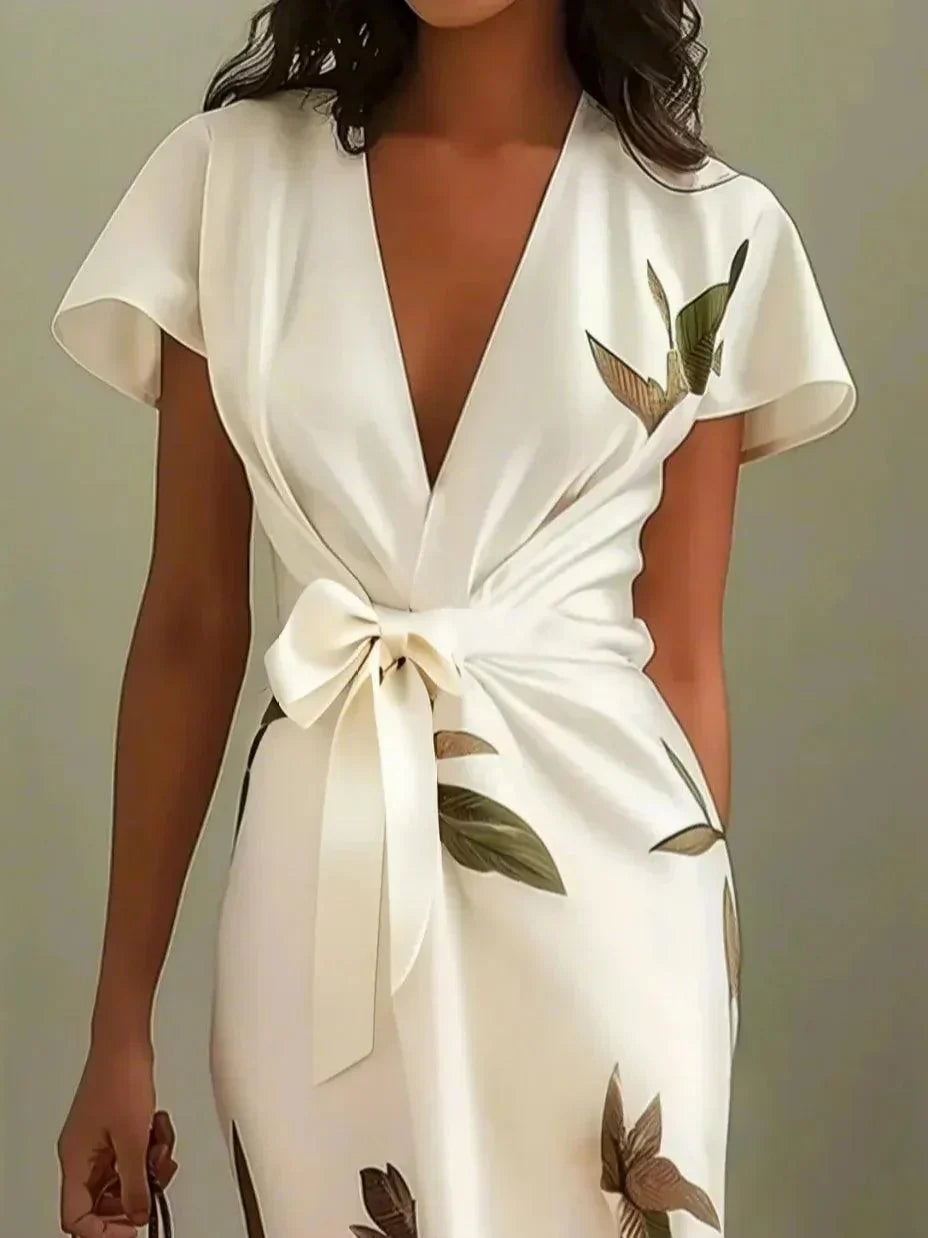 Damen Wickelkleid Sophistiziert Elegantes Design