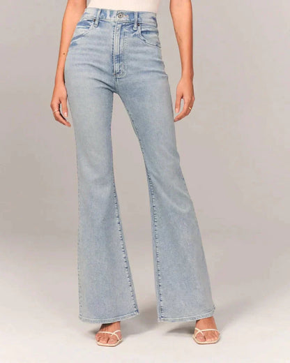 Norvielle Damen Bootcut Jeans Shaping Effekt