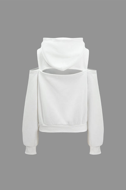 Damen Hoodie-Set Sportlich Cut-Outs