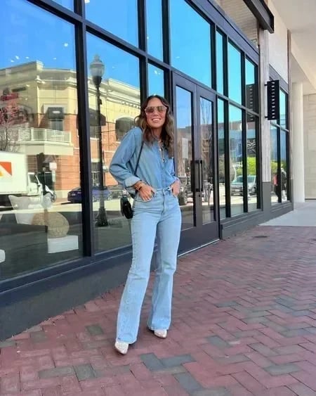Hohe Damen-Schlaghose Retro-Style Zeitloser Schnitt