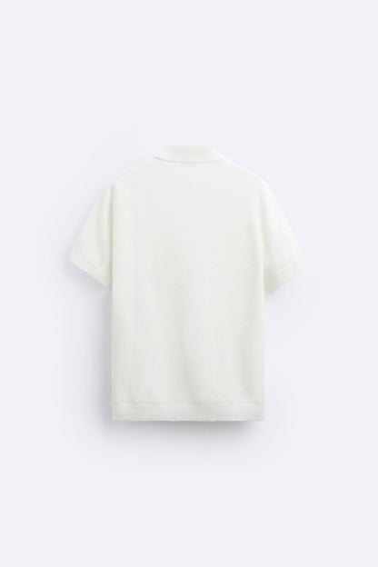 Weißes Herren Poloshirt aus Baumwolle