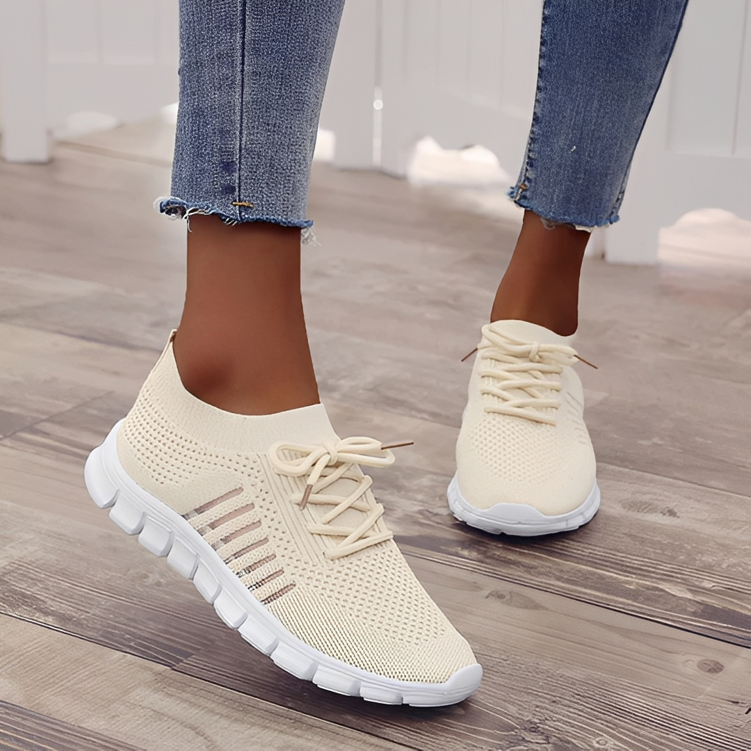 Rhinna Damen Sandalen Atmungsaktives Material Beige