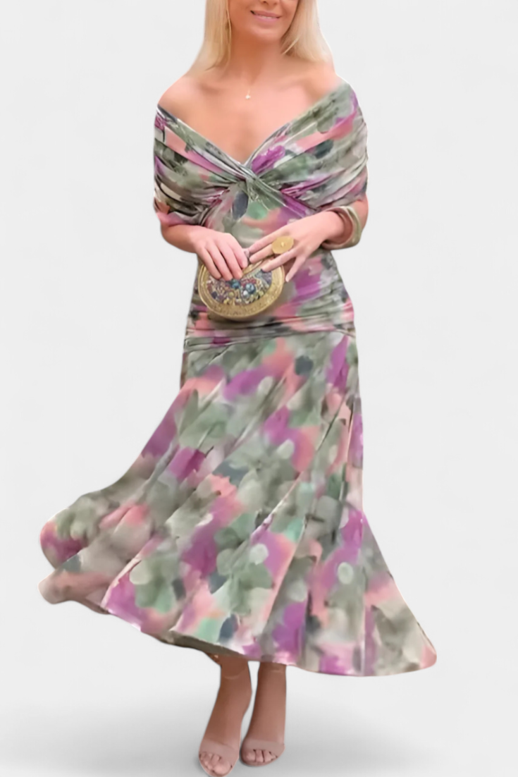 Celine Damen Off-Shoulder-Abendkleid Elegantes Design