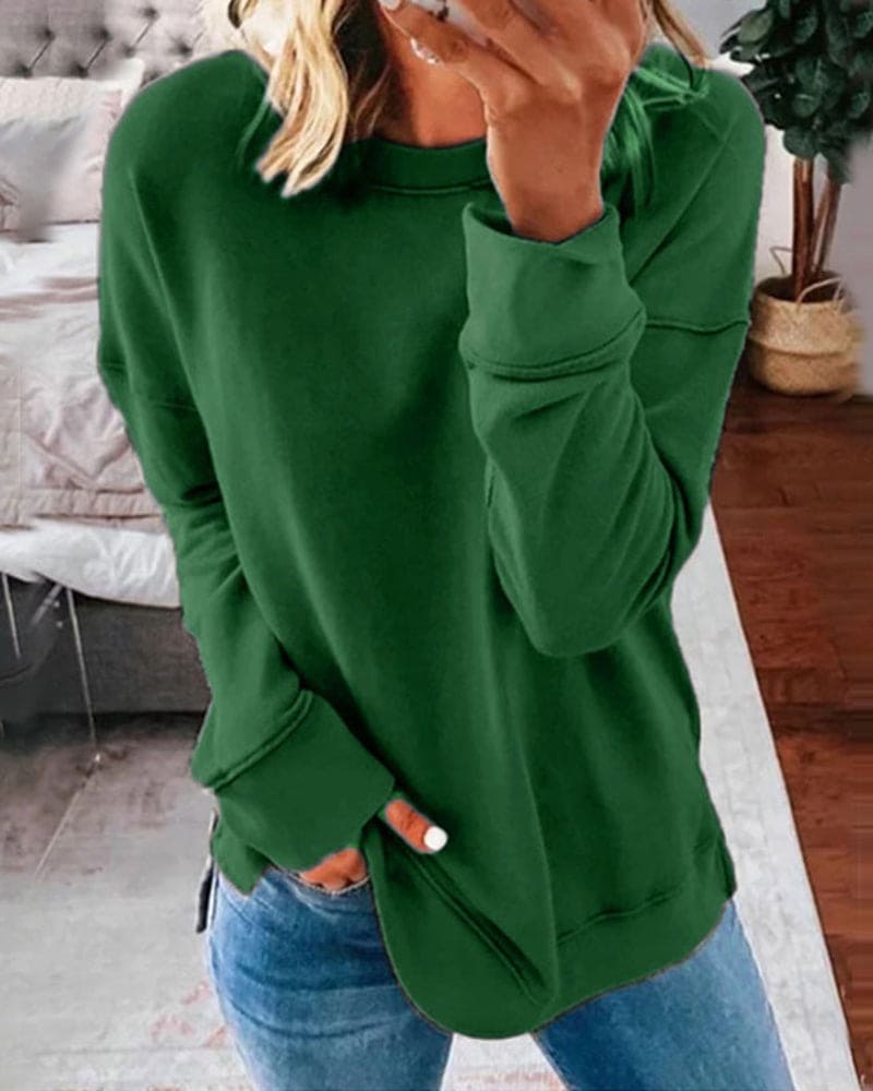 Norvielle Damen Sweatshirt Einfarbig