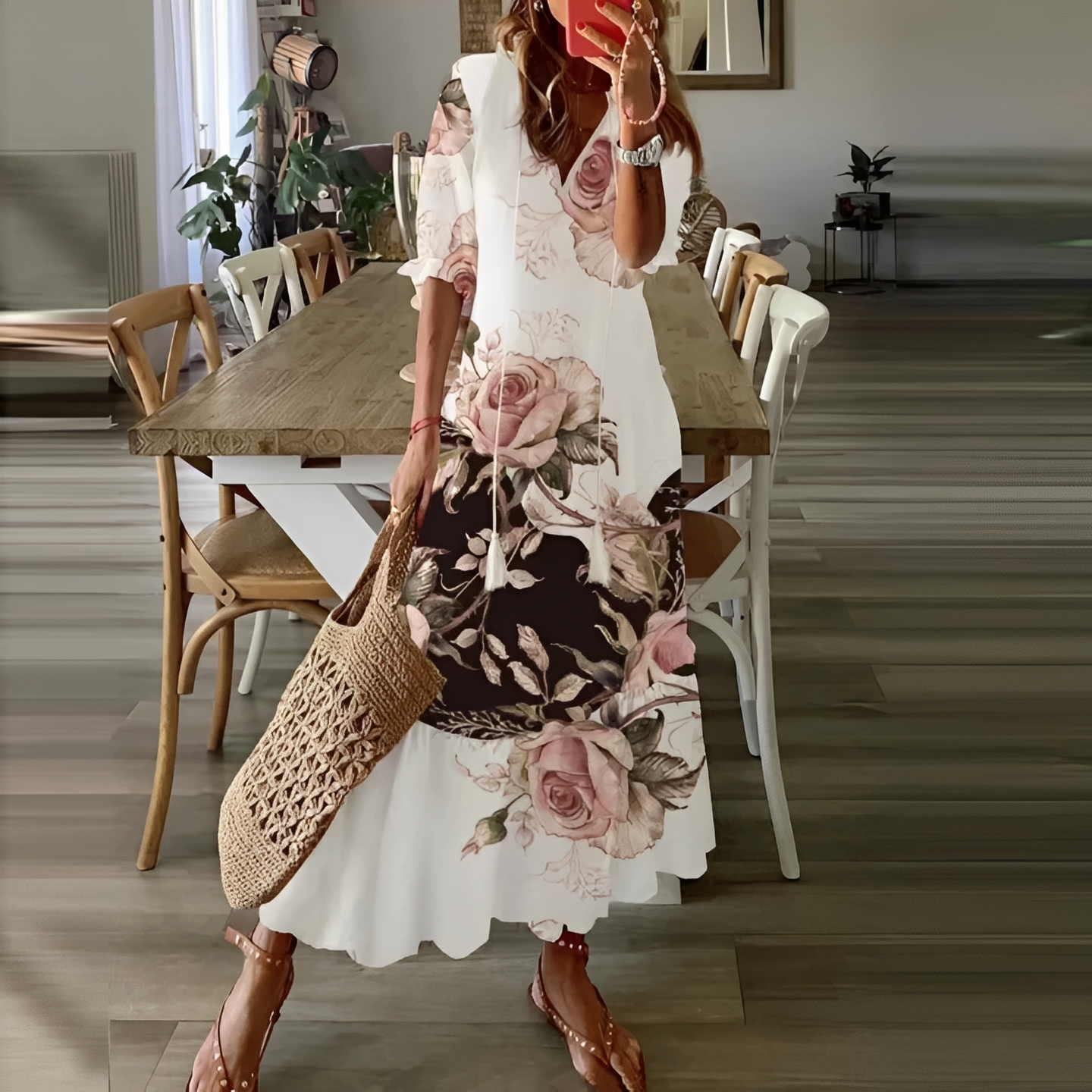 Lylea Damen Sommerkleid Leicht Chiffon