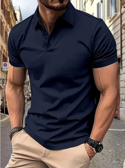 Norvielle Herren Kurzarm-Polo Baumwolle Beige