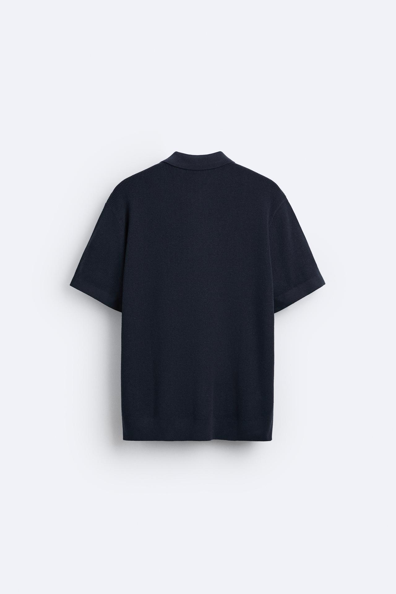 Elegantes Herren Polo Gestrickt Mit Reißverschluss