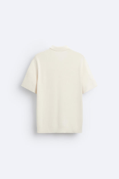 Elegantes Herren Strickpolo Reißverschluss