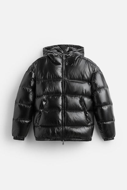 Herren Daunenjacke Kapuze Leicht Warm Schwarz - Norvielle
