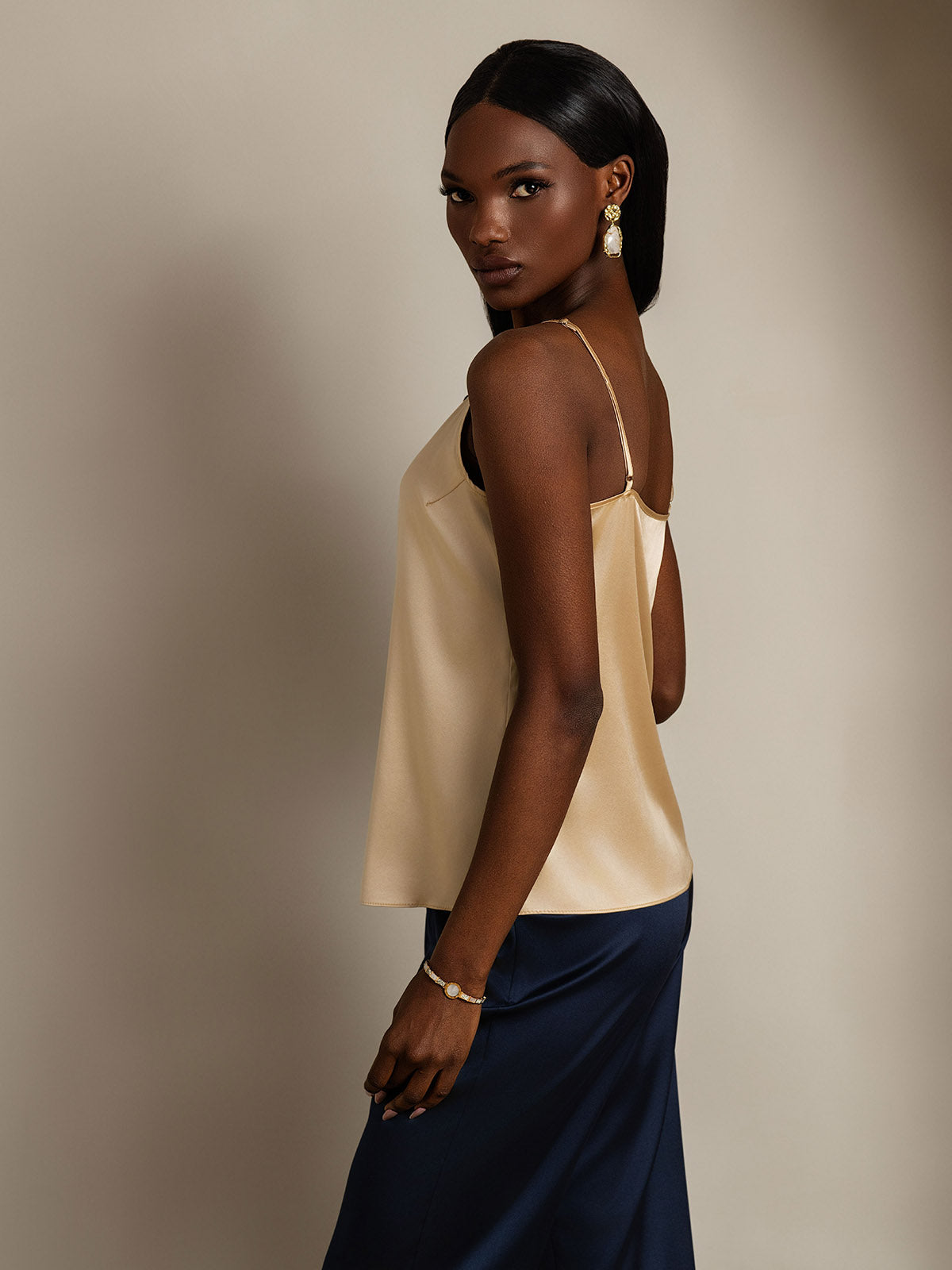 Norvielle Damen Seiden-Camisole Spaghettiträger