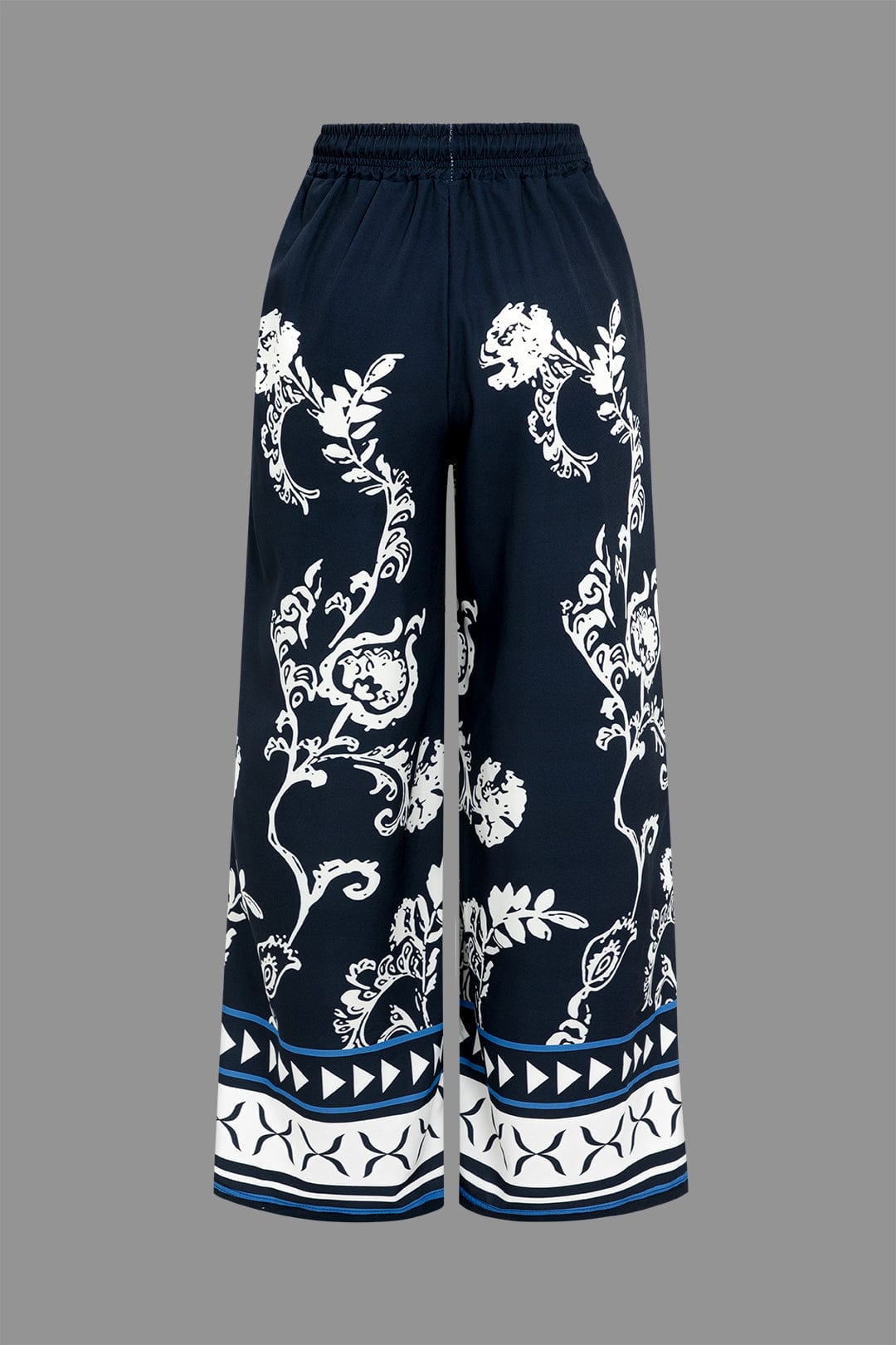 Boho Damen Zweiteiler Bluse Weitbein-Hose
