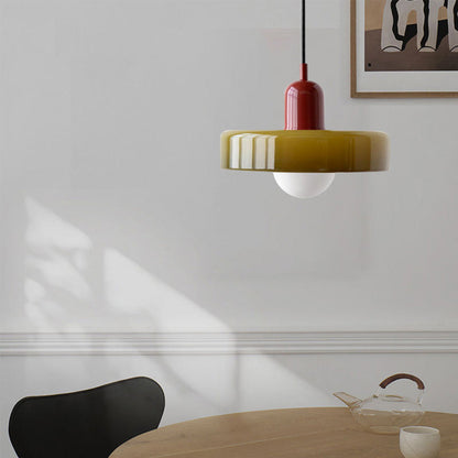 Bauhaus Pendelleuchte Farbiges Glas