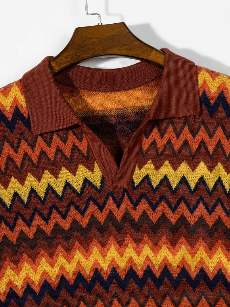Retro Pullover Zickzackmuster